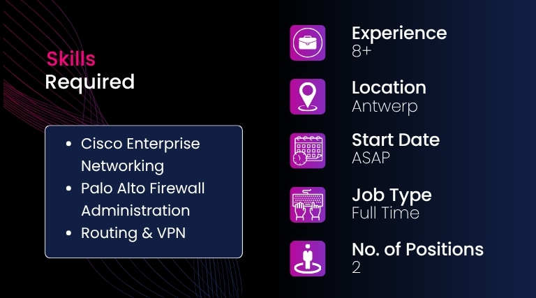 Operations Manager – OT Infrastructure Senior Network 2 Security Engineer belgium Operations Manager – OT Infrastructure Senior Network 2 Security Engineer belgium