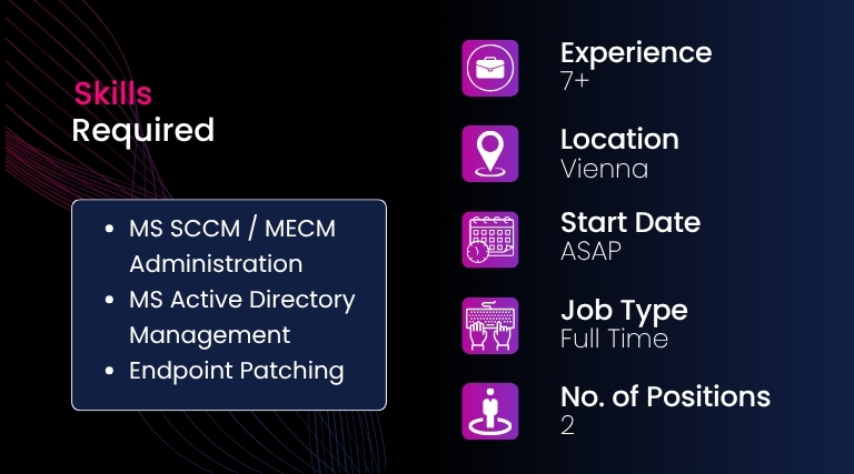Operations Manager – Senior SCCM & Microsoft AD Administrator Operations Manager – Senior SCCM & Microsoft AD Administrator