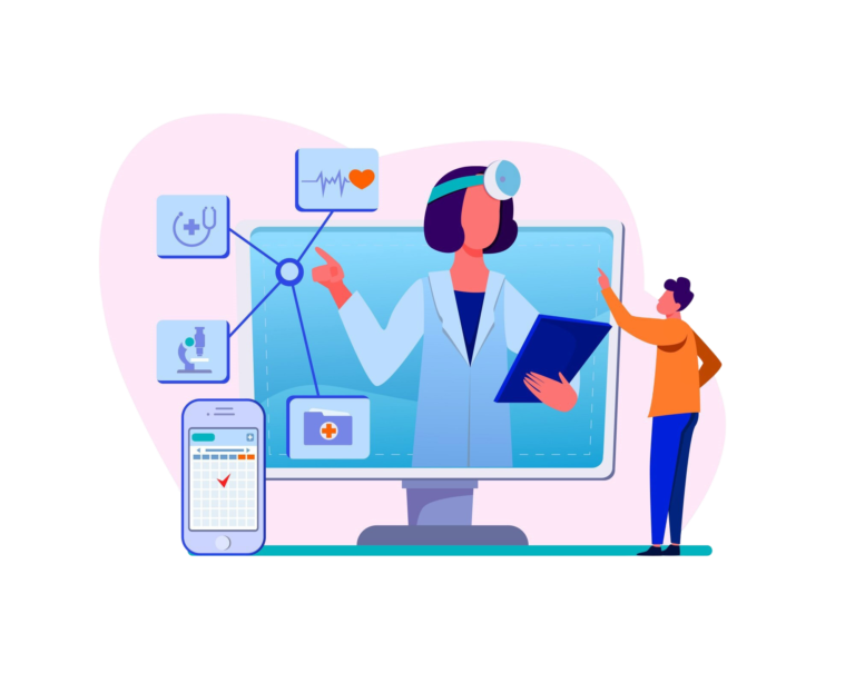 online medical assistance illustration